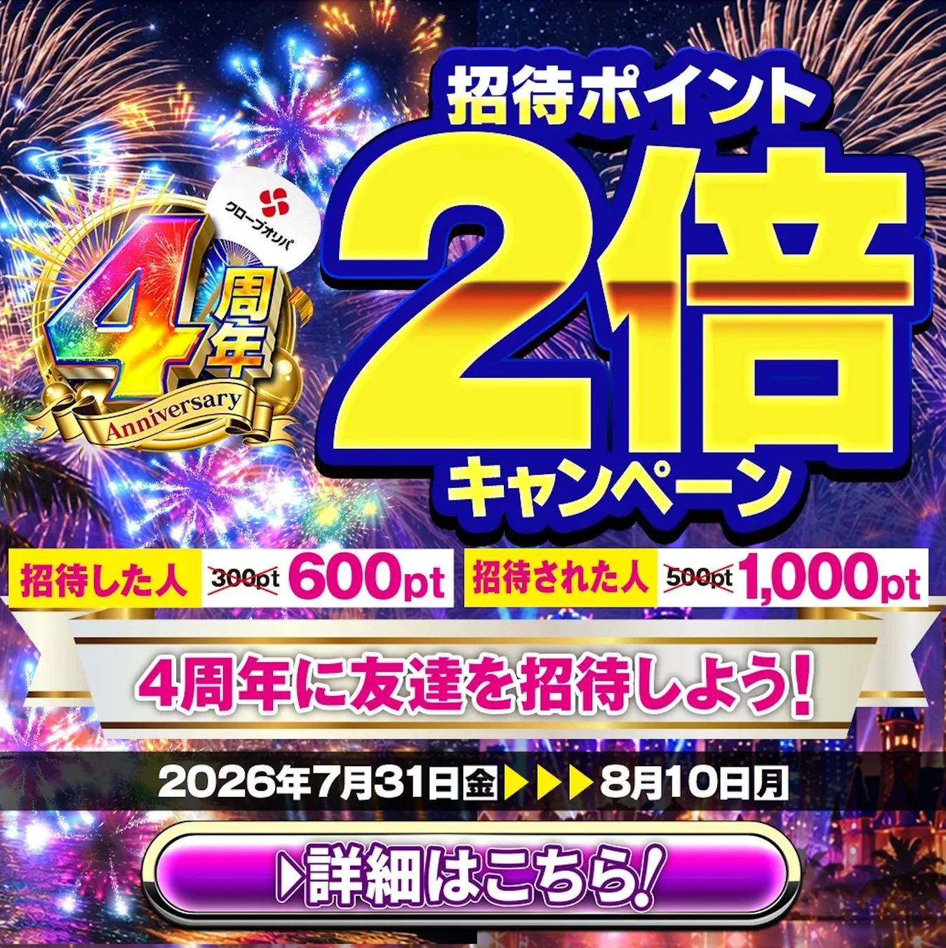 友達招待ポイント2倍キャンペーン